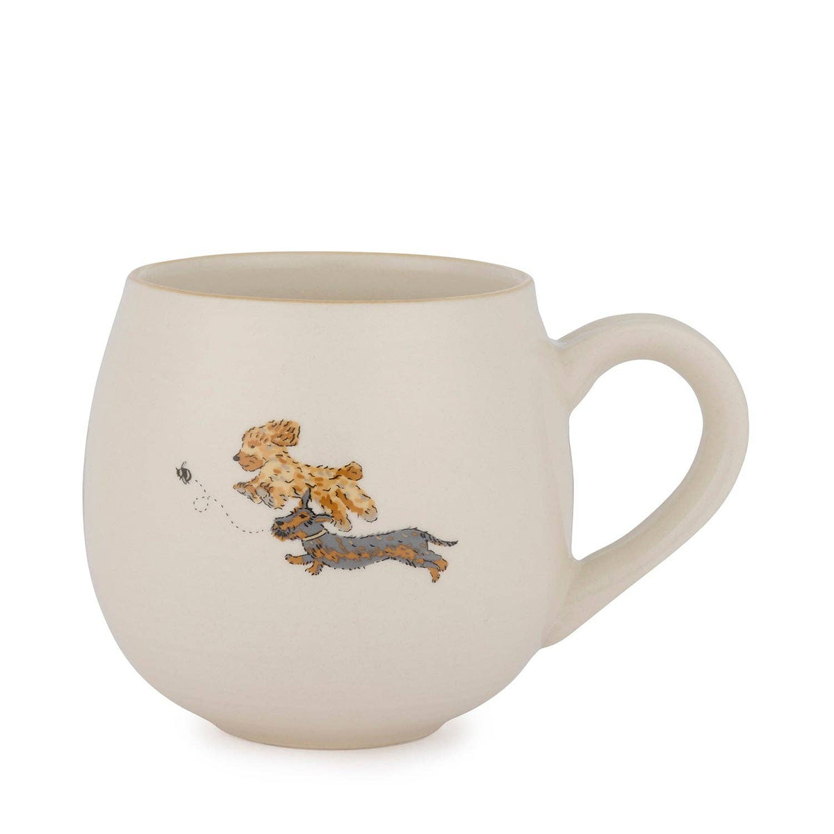 Sophie Allport stoneware mug with coloured rim for tea and coffee