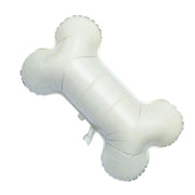Dog bone shaped foil balloon for dog birthday parties, puppy celebrations and pet themed events.