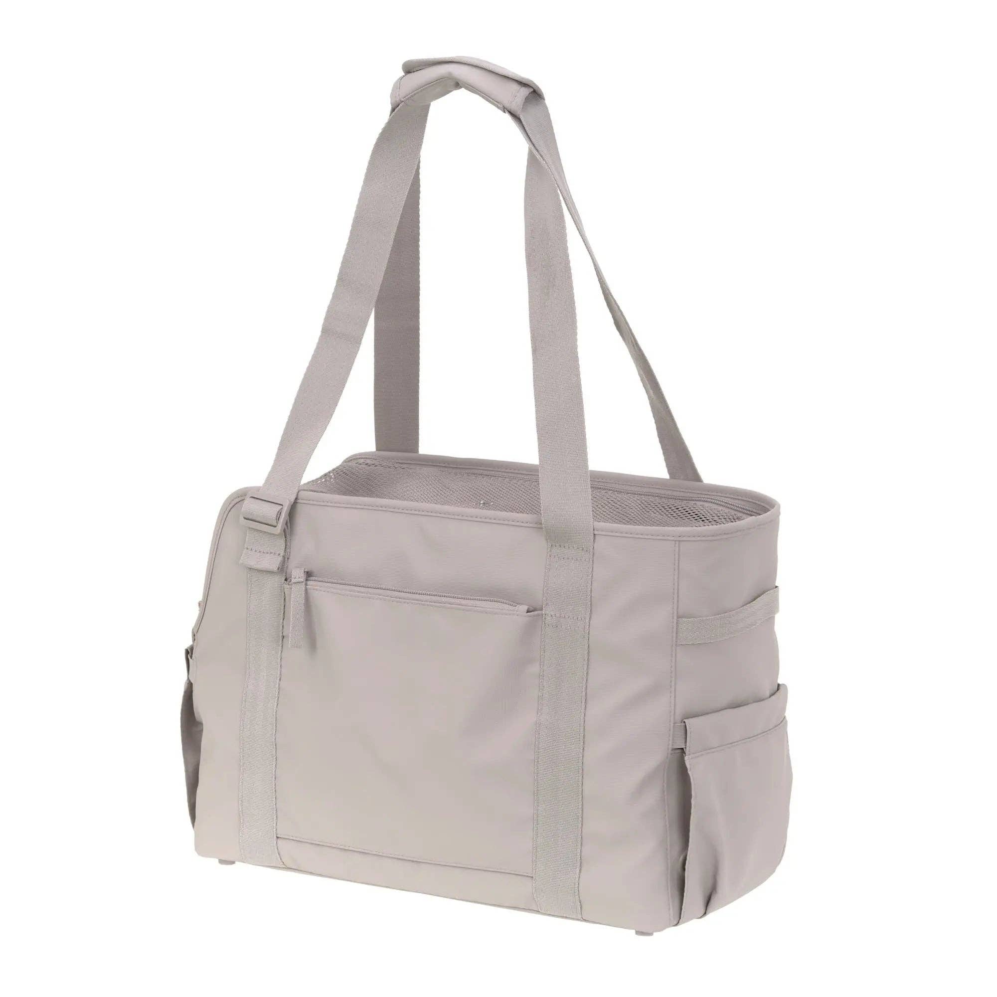 Taupe dog carrier bag suitable for Miniature Dachshunds, puppies and small dogs up to 10kg.