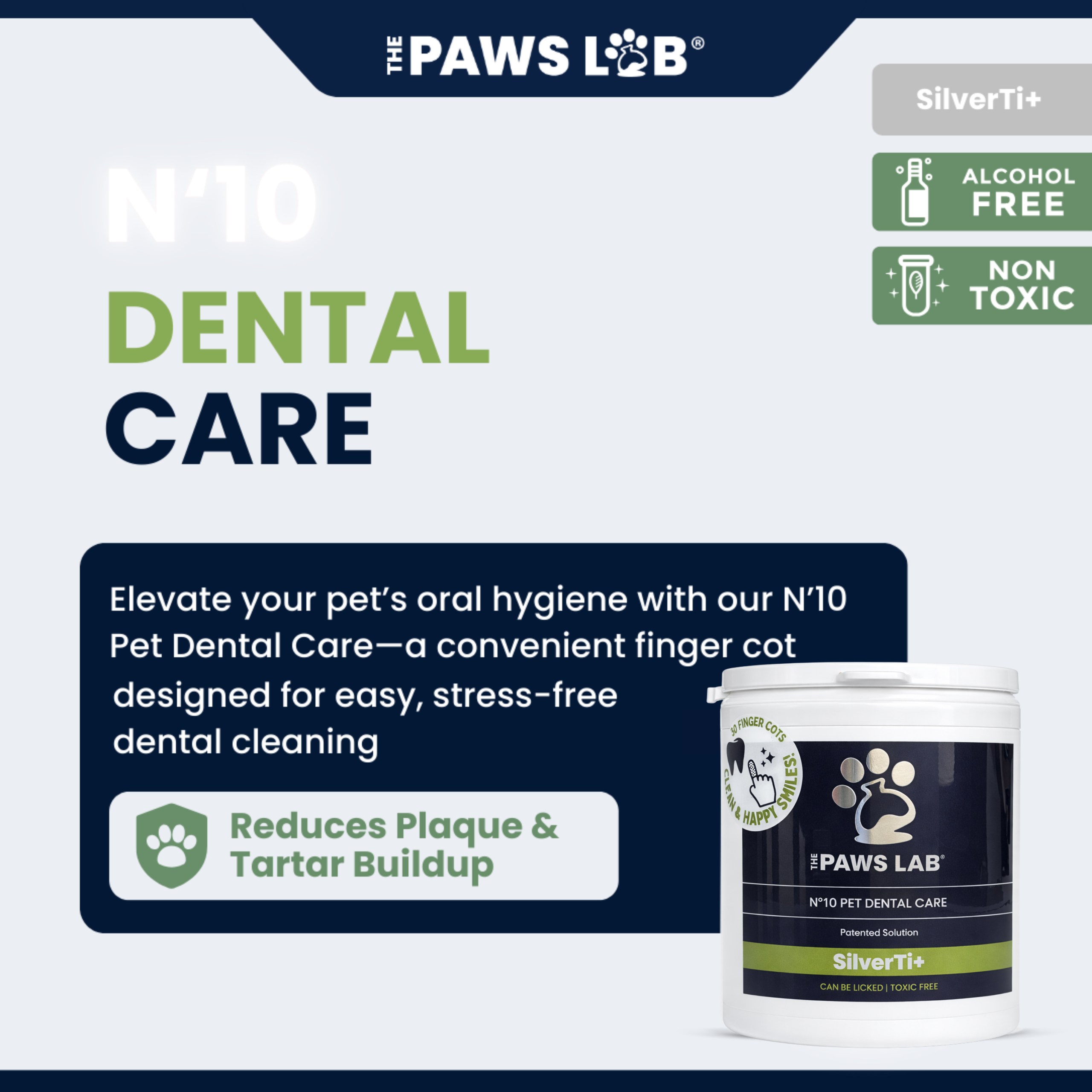 The Paws Lab pet dental wipes for cleaner teeth and fresher breath.
