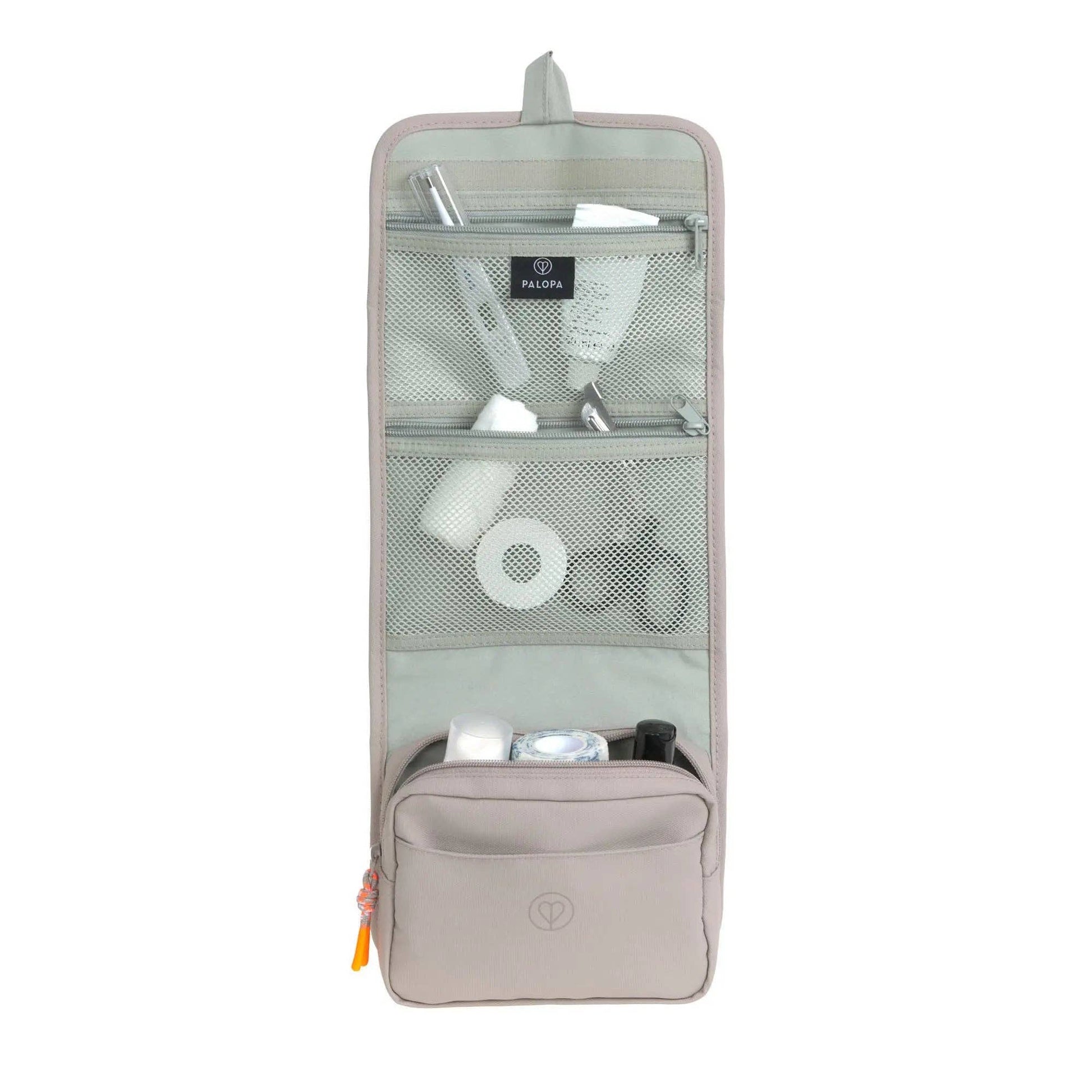 PALOPA Bano fold-out dog first aid organiser with mesh compartments and zipped storage sections.
