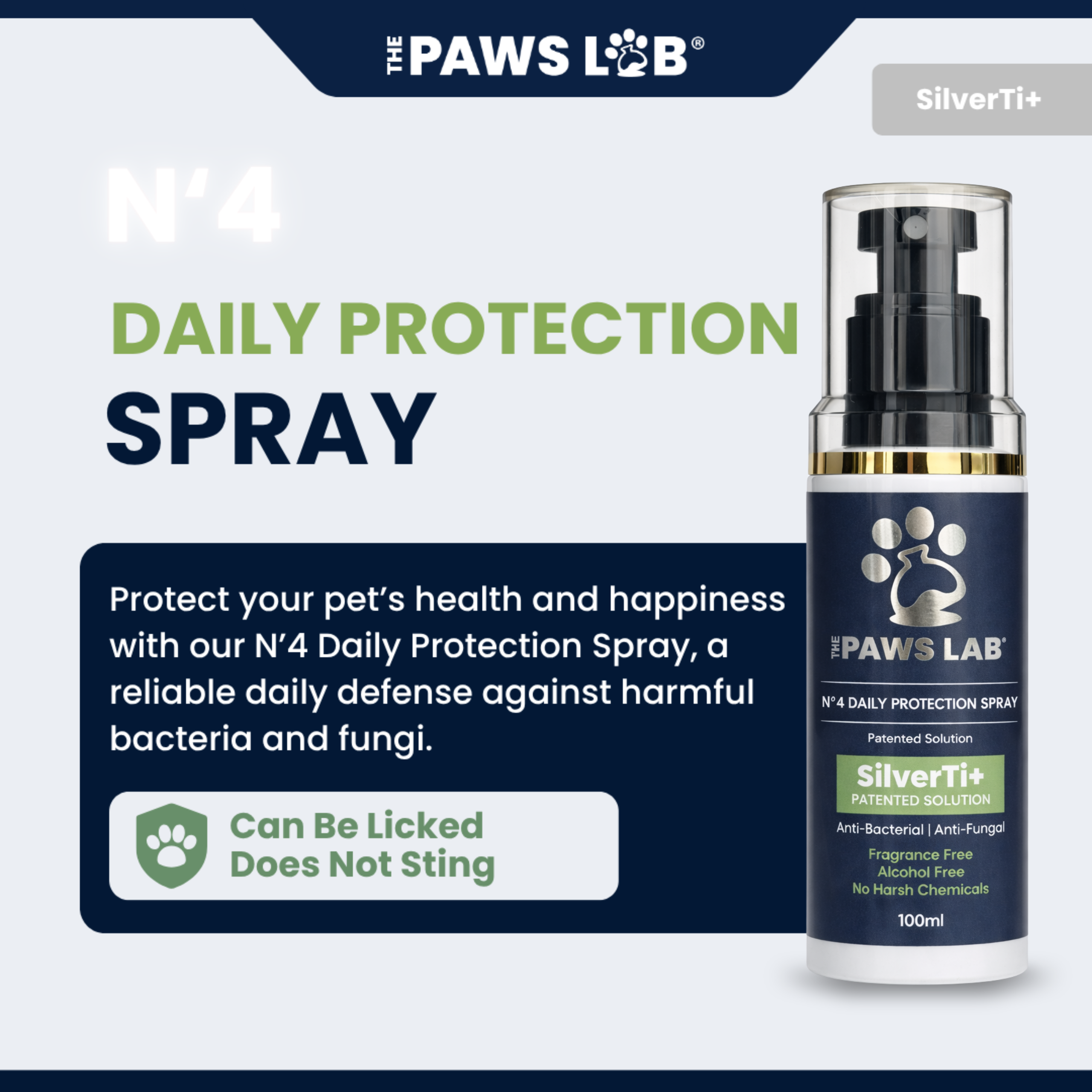 The Paws Lab spray for everyday care of dog paws, bellies and high-contact areas.