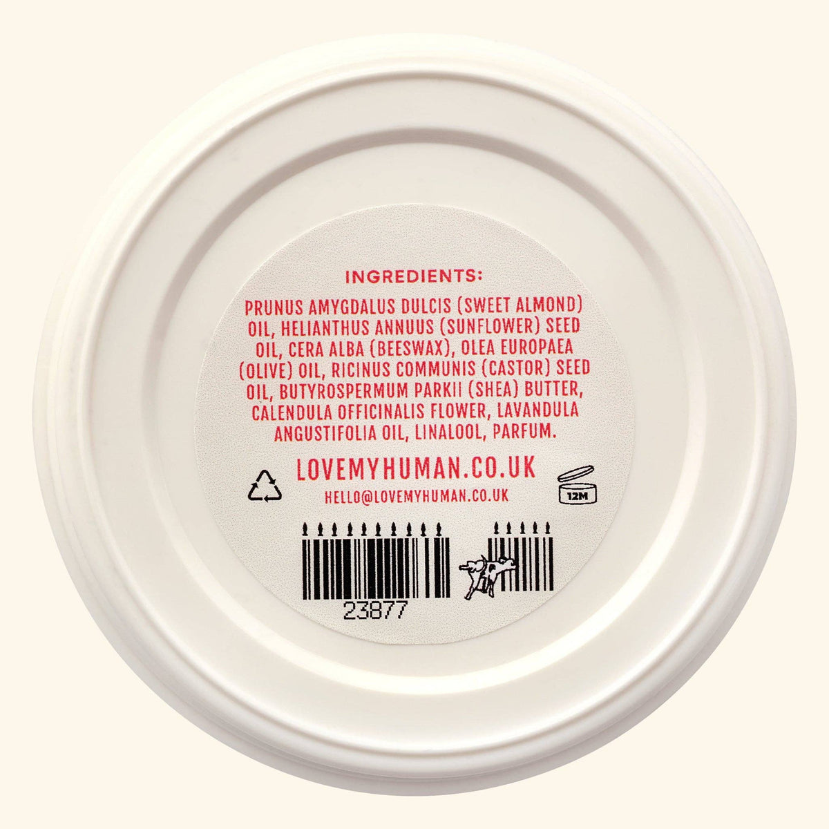 Love My Human moisturising balm for everyday dog paw and nose care.