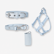 Complete luxury walking collection with harness, collar, lead and waste bag holder.