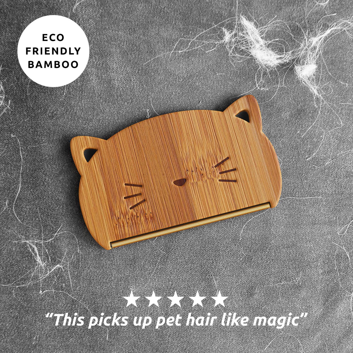 Pikkii cat hair remover lifting embedded fur from furniture and soft furnishings