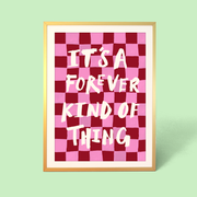 Colourful Eleanor Bowmer checkerboard art print with uplifting typography.