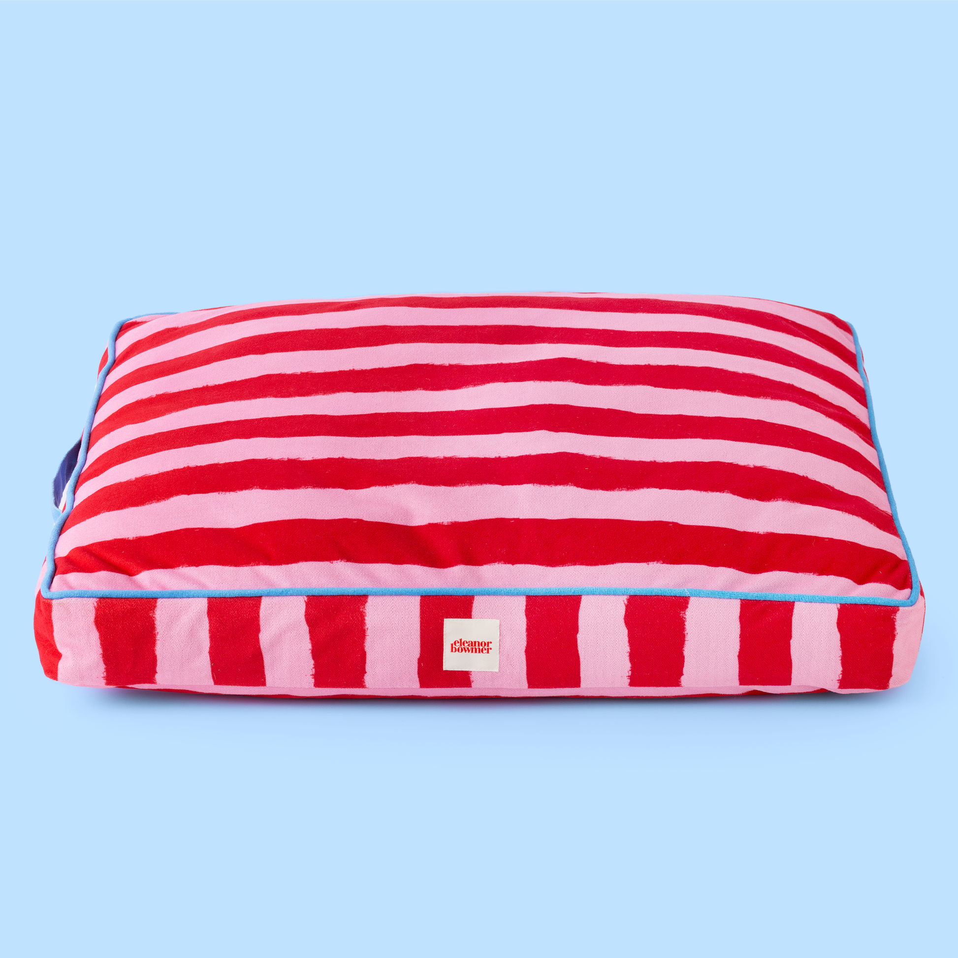 Colourful Eleanor Bowmer Painted Stripe Flat Pet Bed with bold striped design.