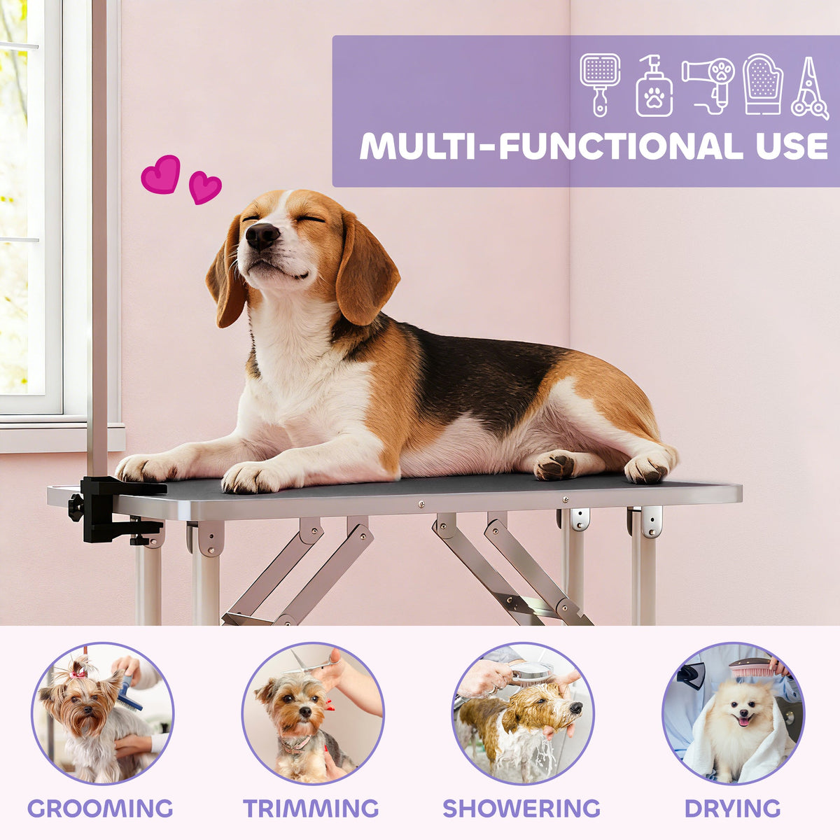 PawHut 32" Foldable Dog Grooming Table
