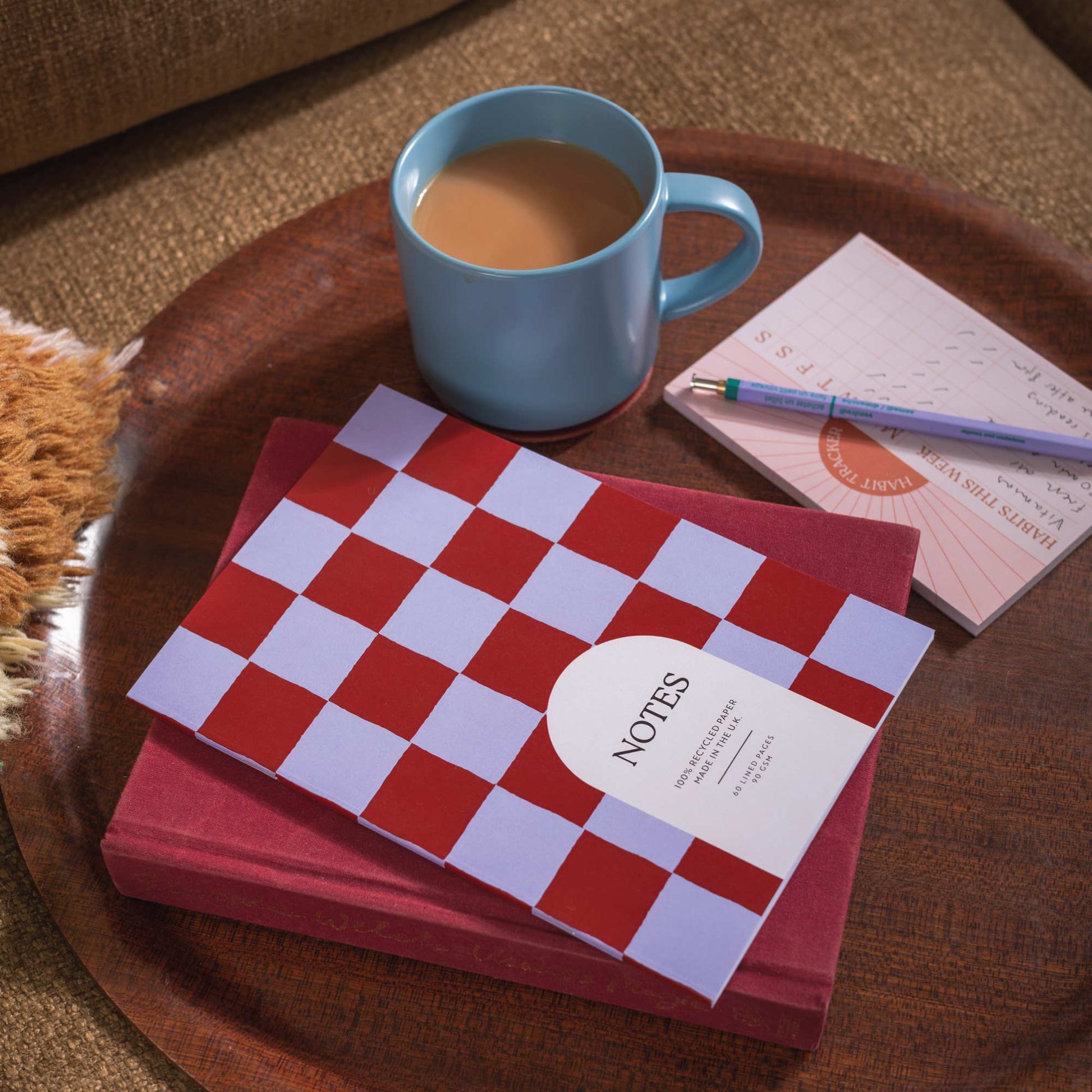 Good Tuesday Blue Berry A5 lined notebook made from recycled paper in the UK.