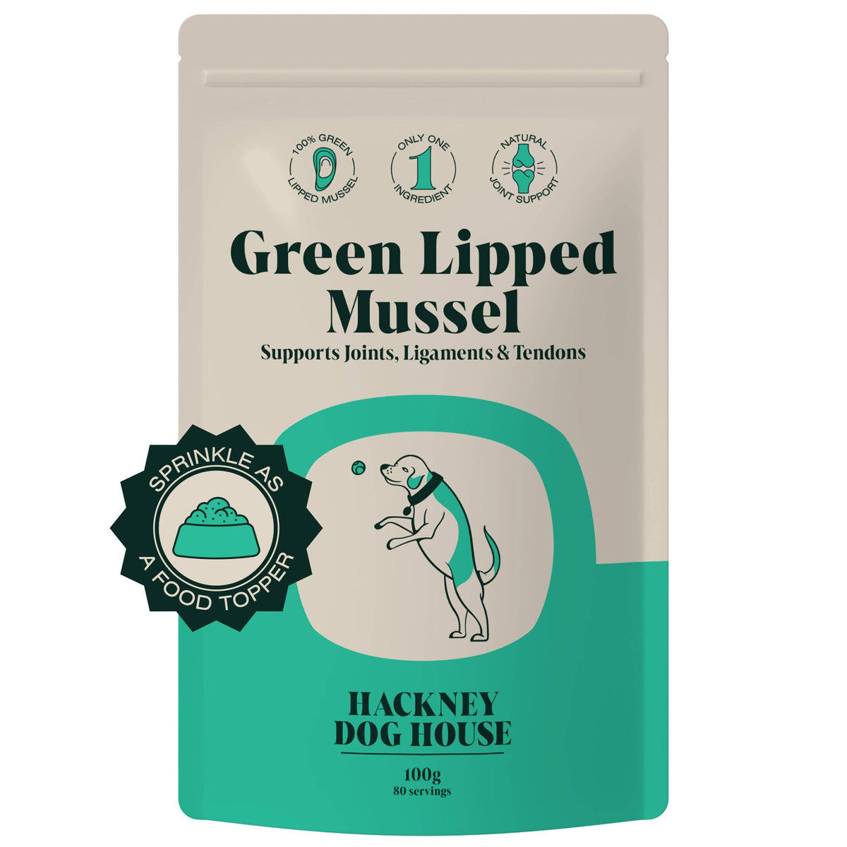 Hackney Dog House Green Lipped Mussel Powder for everyday dog joint and mobility support.