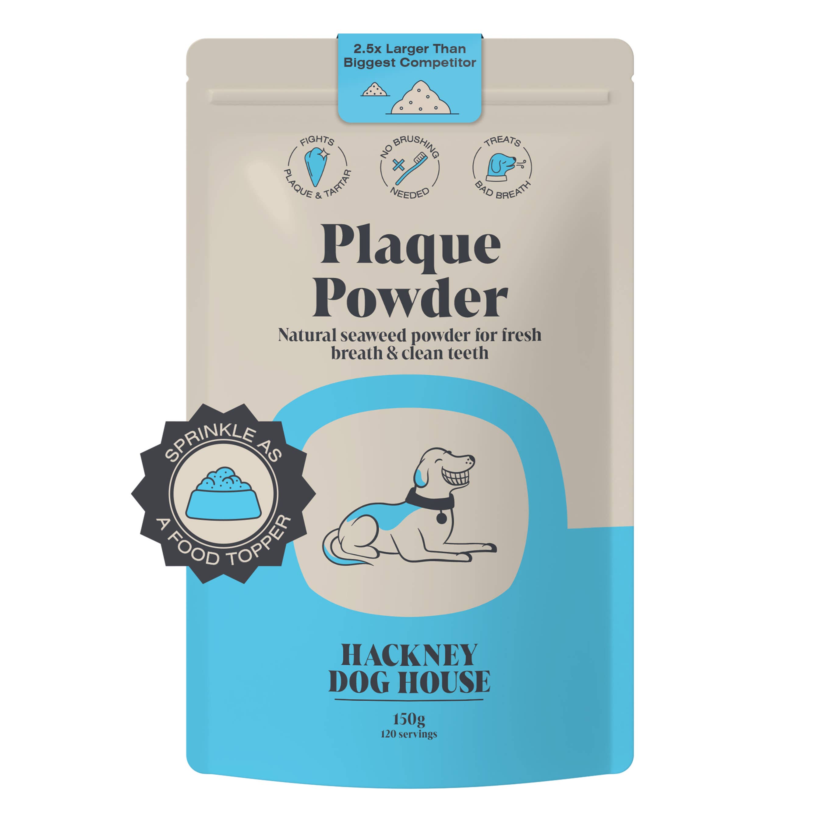 Hackney Dog House Plaque Seaweed Powder for everyday dog dental care.