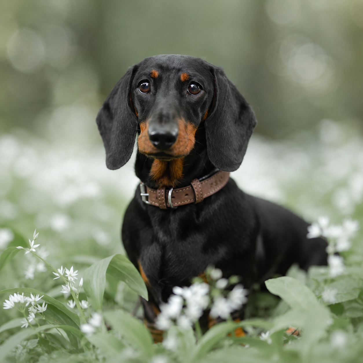 Handmade Lincoln dog collar crafted from herringbone fabric and Italian leather