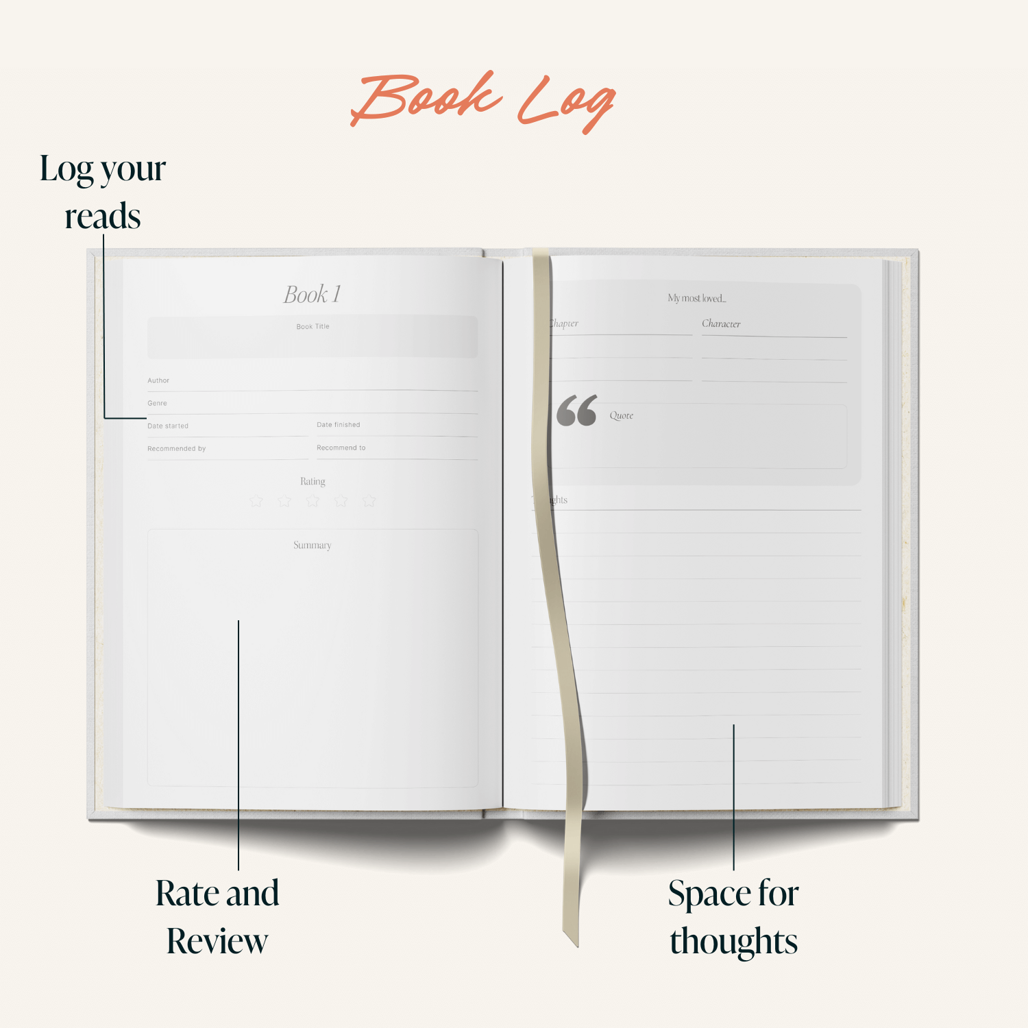 A5 In My Reading Era hardback book journal with 192 pages and ribbon bookmark.