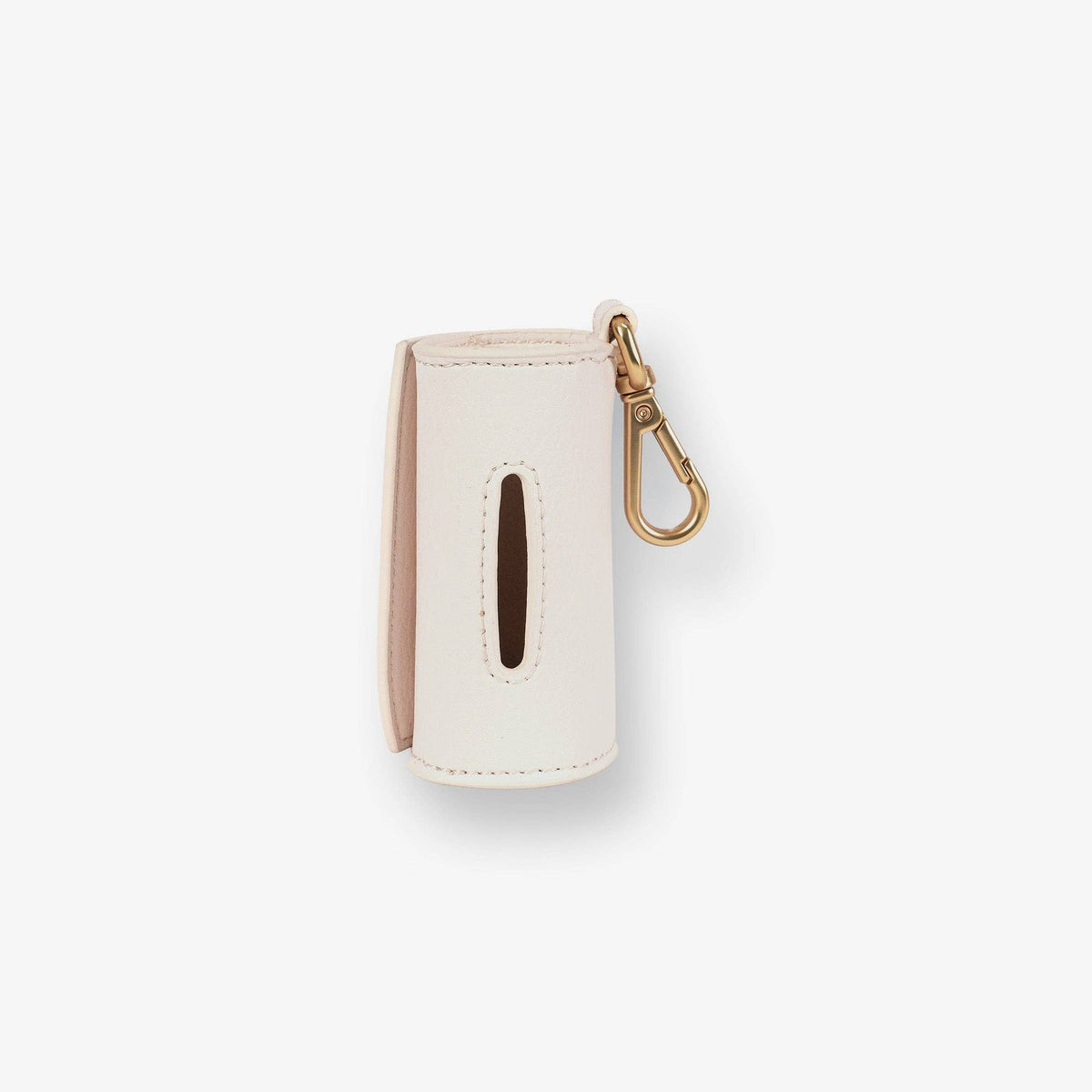 Neutral ivory dog poo bag holder in vegan leather by Barc London.