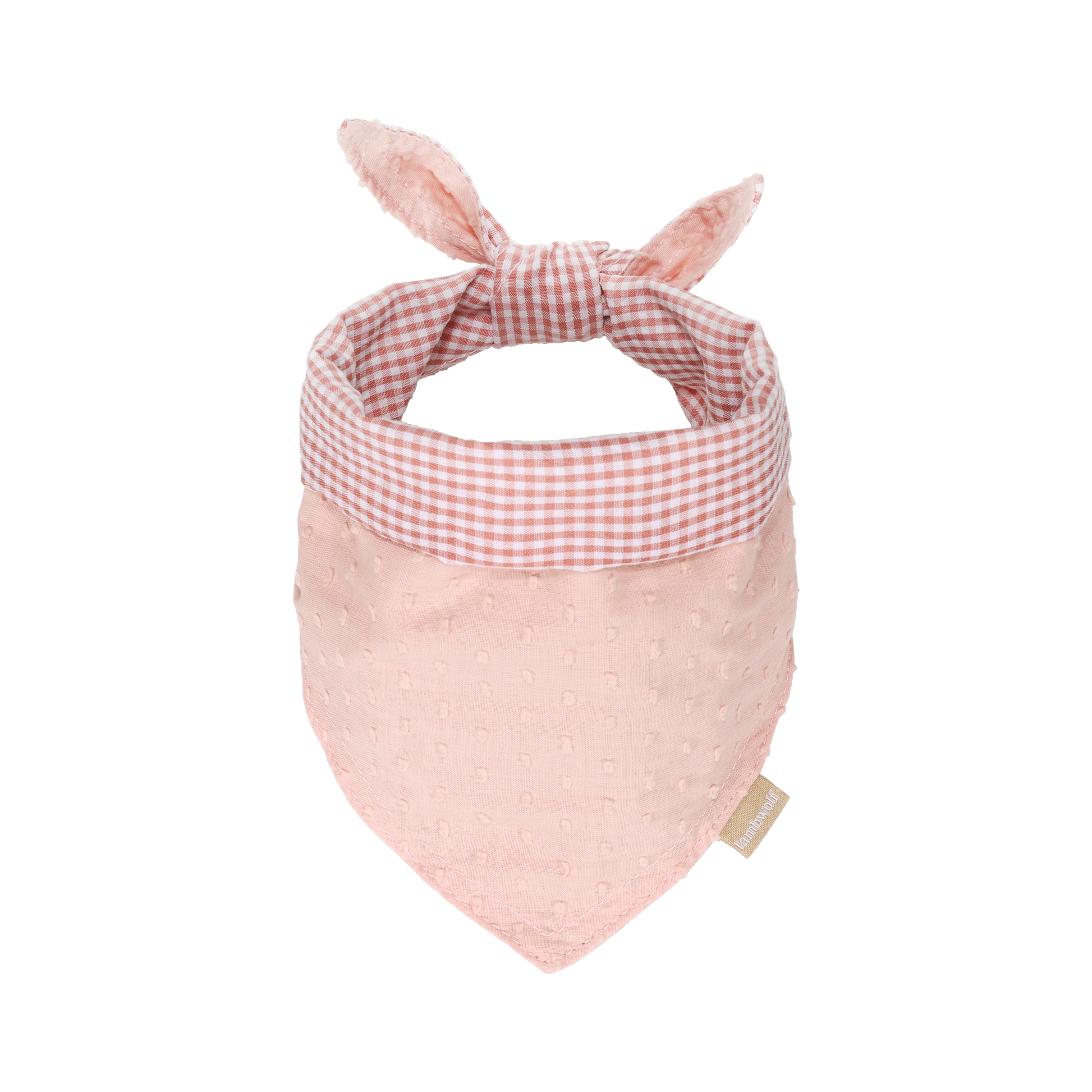Lambwolf Collective Blush Picnic reversible pink gingham dog bandana