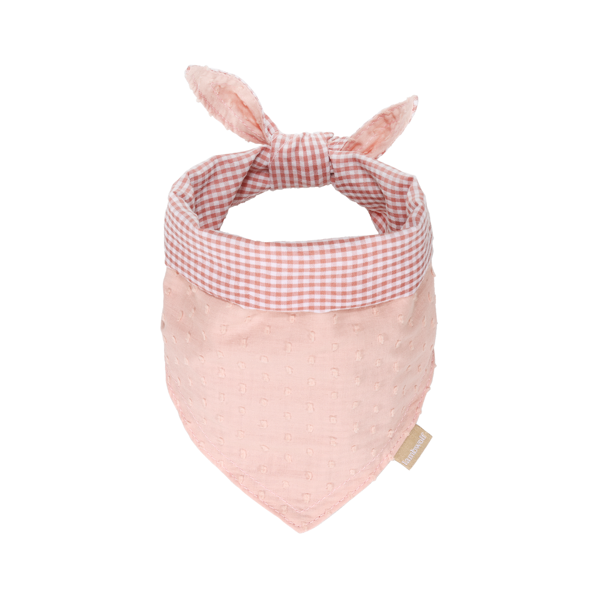 Lambwolf Collective Blush Picnic reversible pink gingham dog bandana