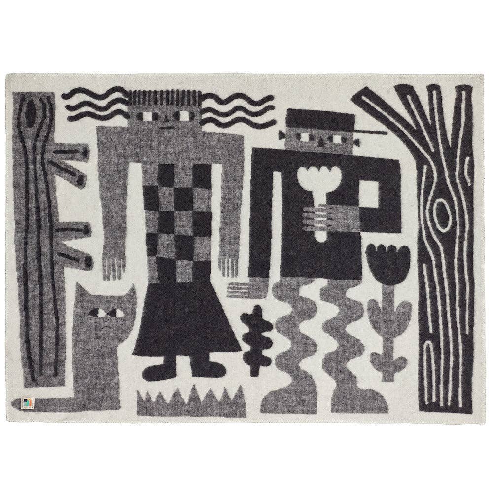 Colourful 100% pure wool throw blanket for modern interiors.