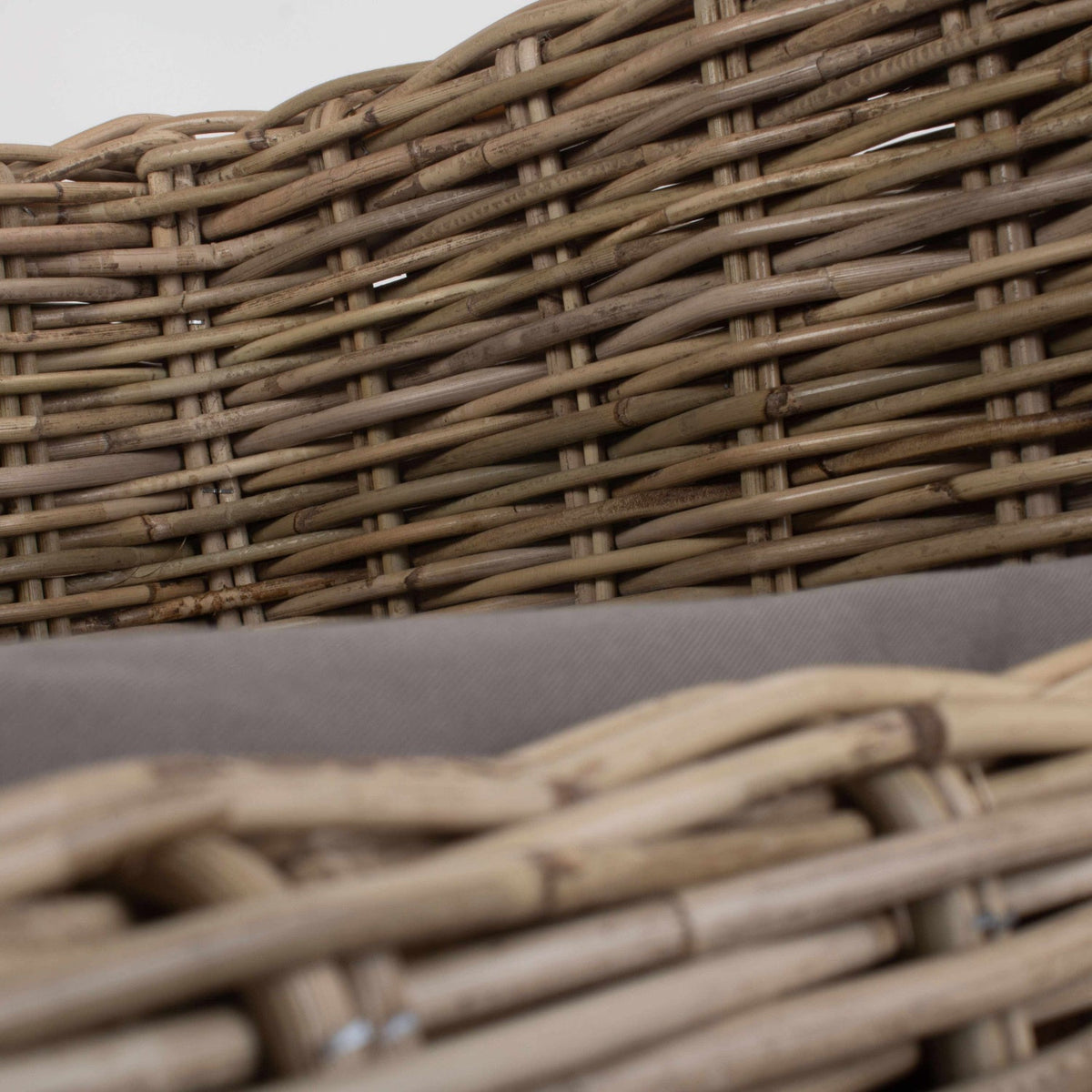 Wovenhill Kubu grey rattan dog sofa with cushioned bed