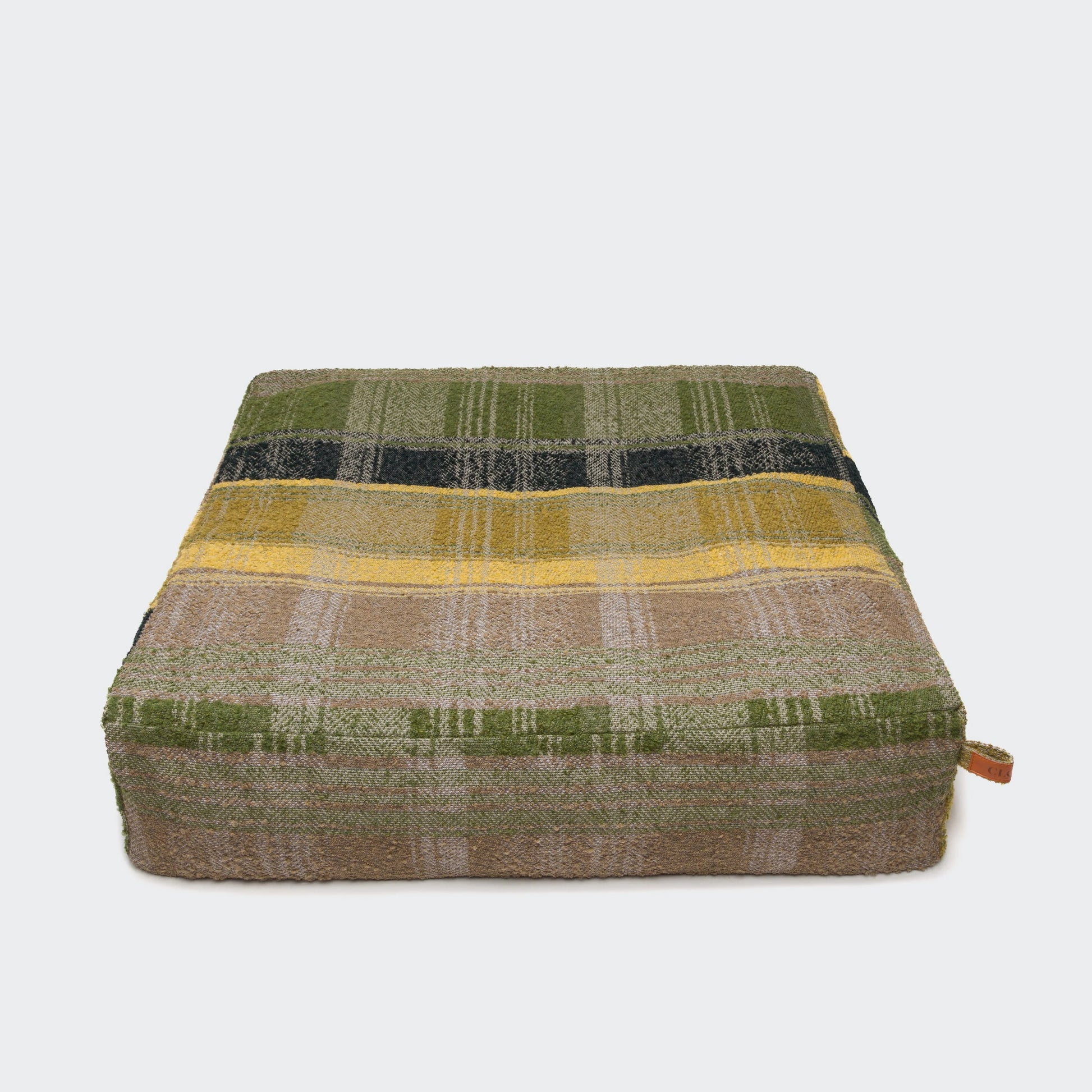 Cloud7 Cube Dog Bed in green tartan designed for comfort and style.