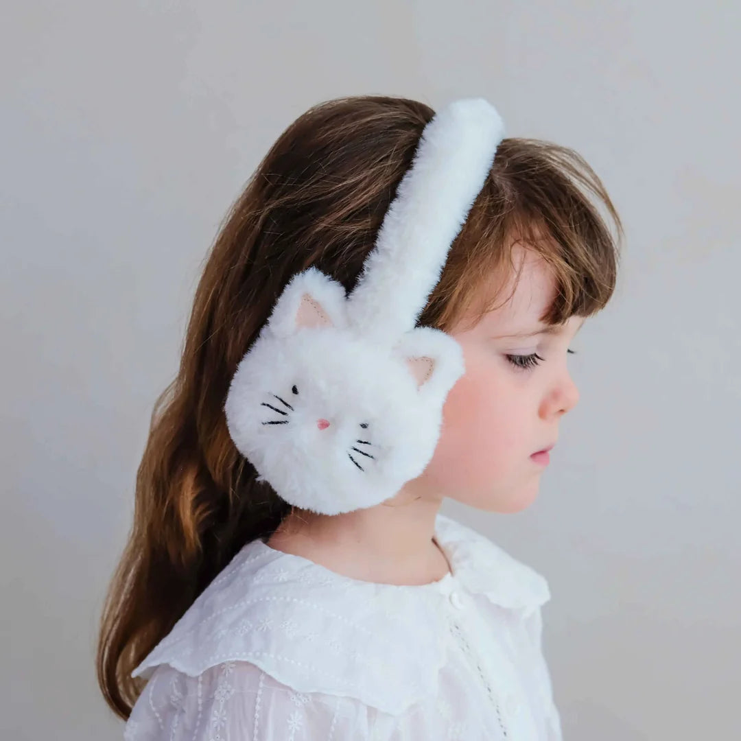 Mimi & Lula cream cat ear earmuffs with adjustable headband