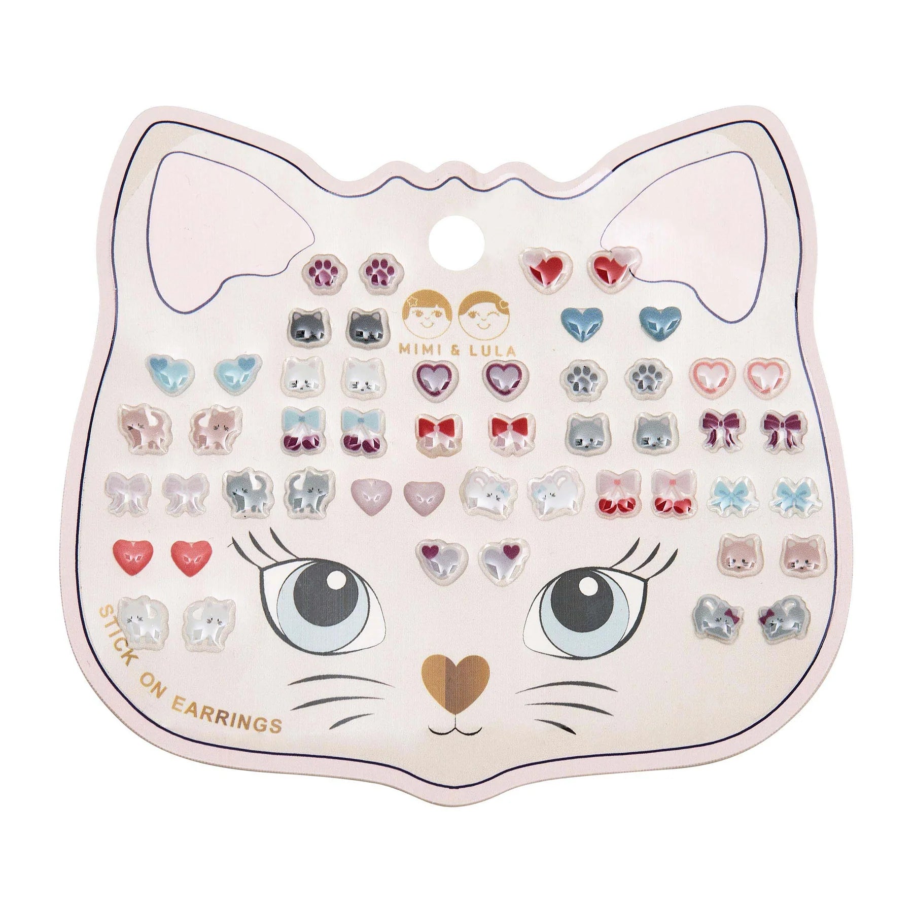 Mimi & Lula Kittybow stick-on earrings with 25 pairs of colourful children's designs