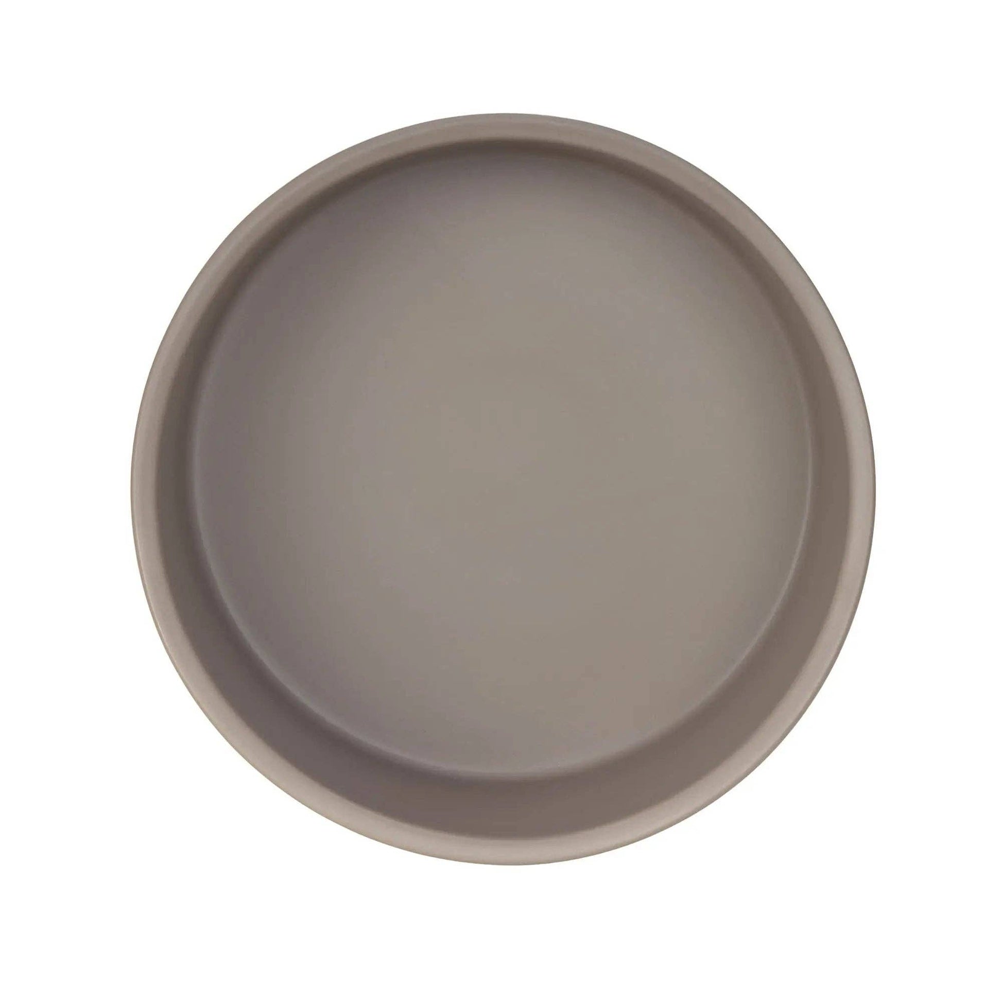 PALOPA Cali dog bowl in taupe featuring a raised rear edge to help reduce spills during feeding.