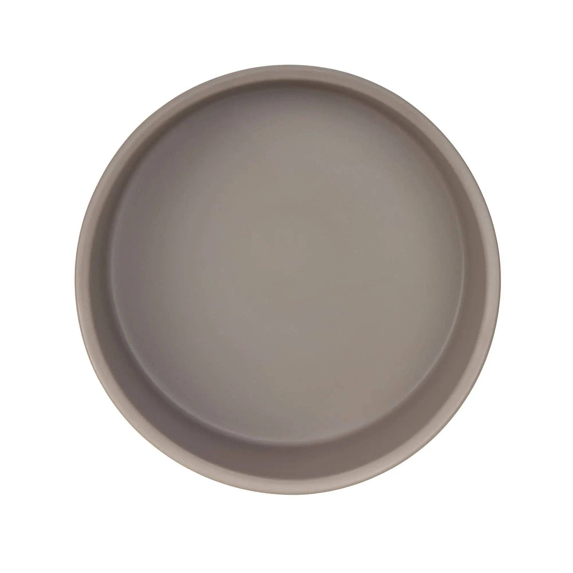 PALOPA Cali dog bowl in taupe featuring a raised rear edge to help reduce spills during feeding.