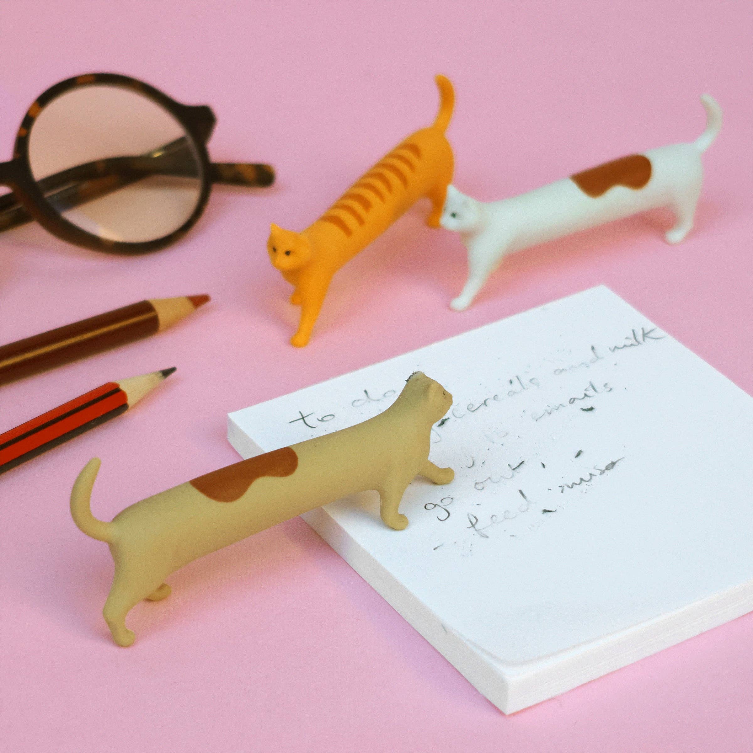 Colourful cat erasers perfect for stationery lovers