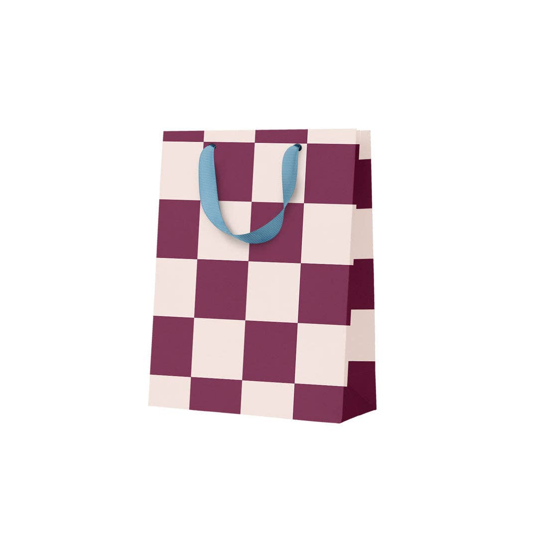 Ohh Deer contemporary checkerboard mini gift bag for small presents.