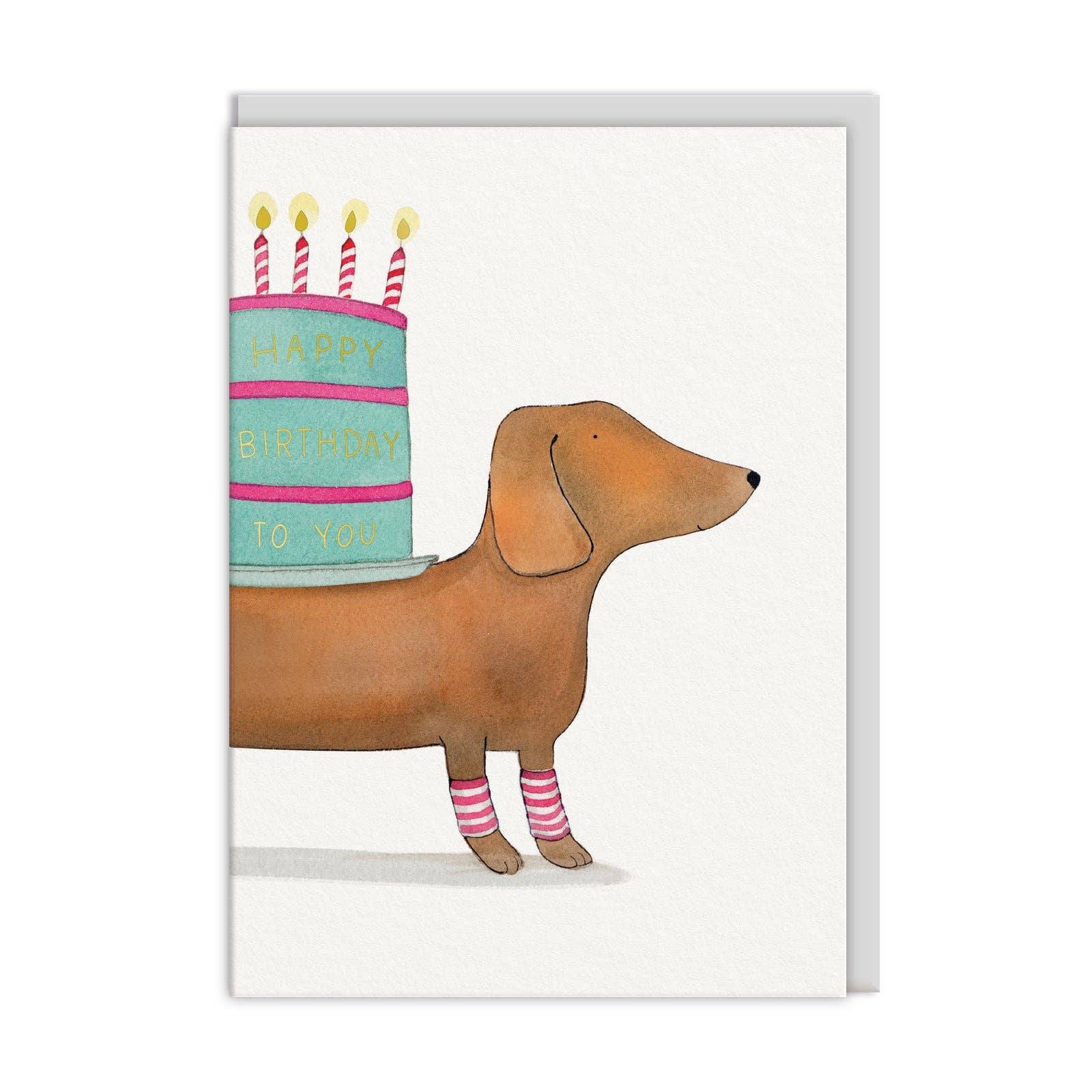 Ohh Deer Dachshund birthday greeting card for sausage dog lovers.