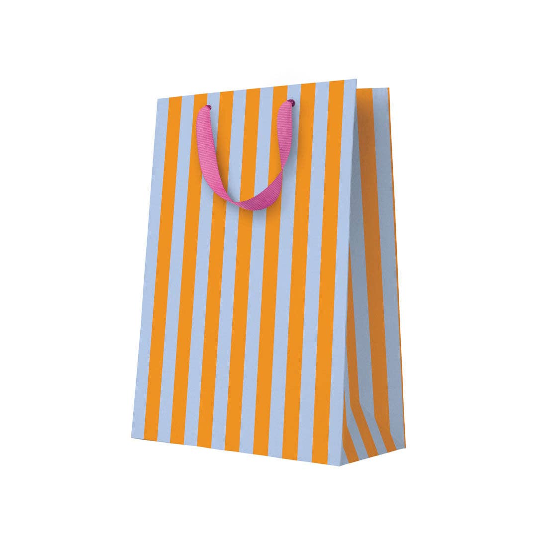 Ohh Deer large gift bag in a bold orange and blue design.