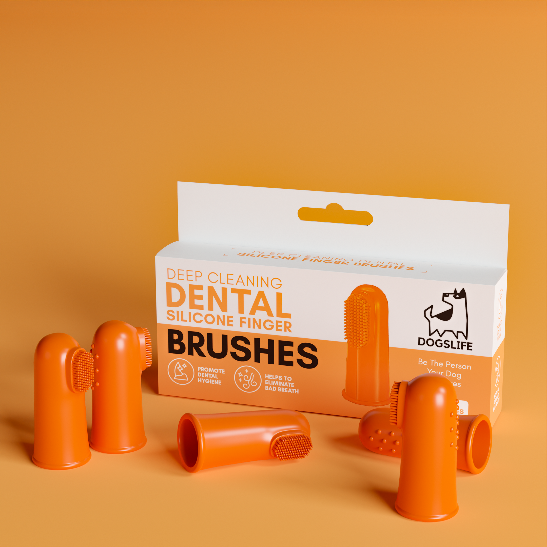 Silicone dog finger toothbrush for cleaning dog teeth and gums