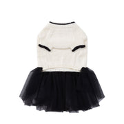 Overglam black and white dog jumper with skirt outfit