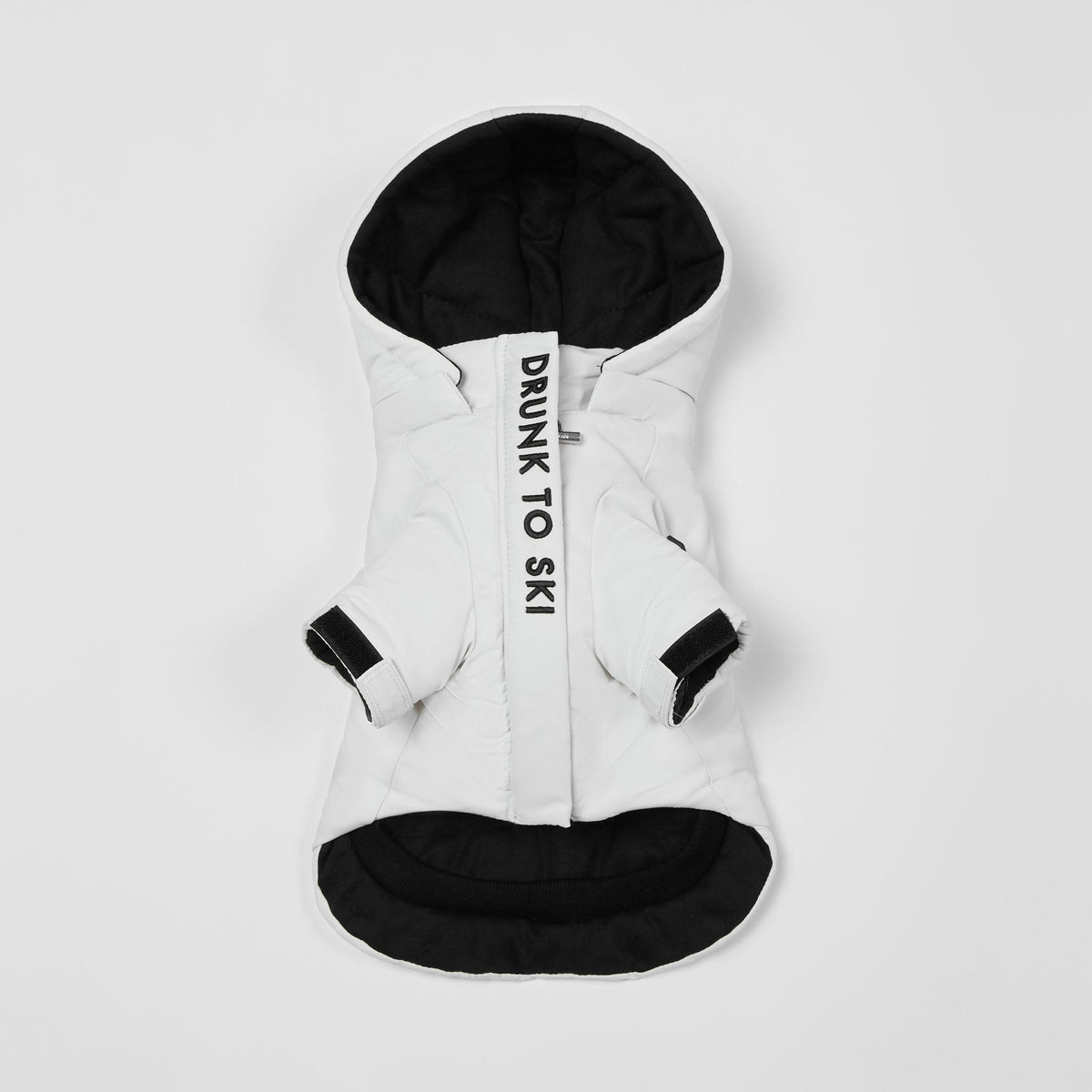 Overglam white puffer ski jacket for dogs