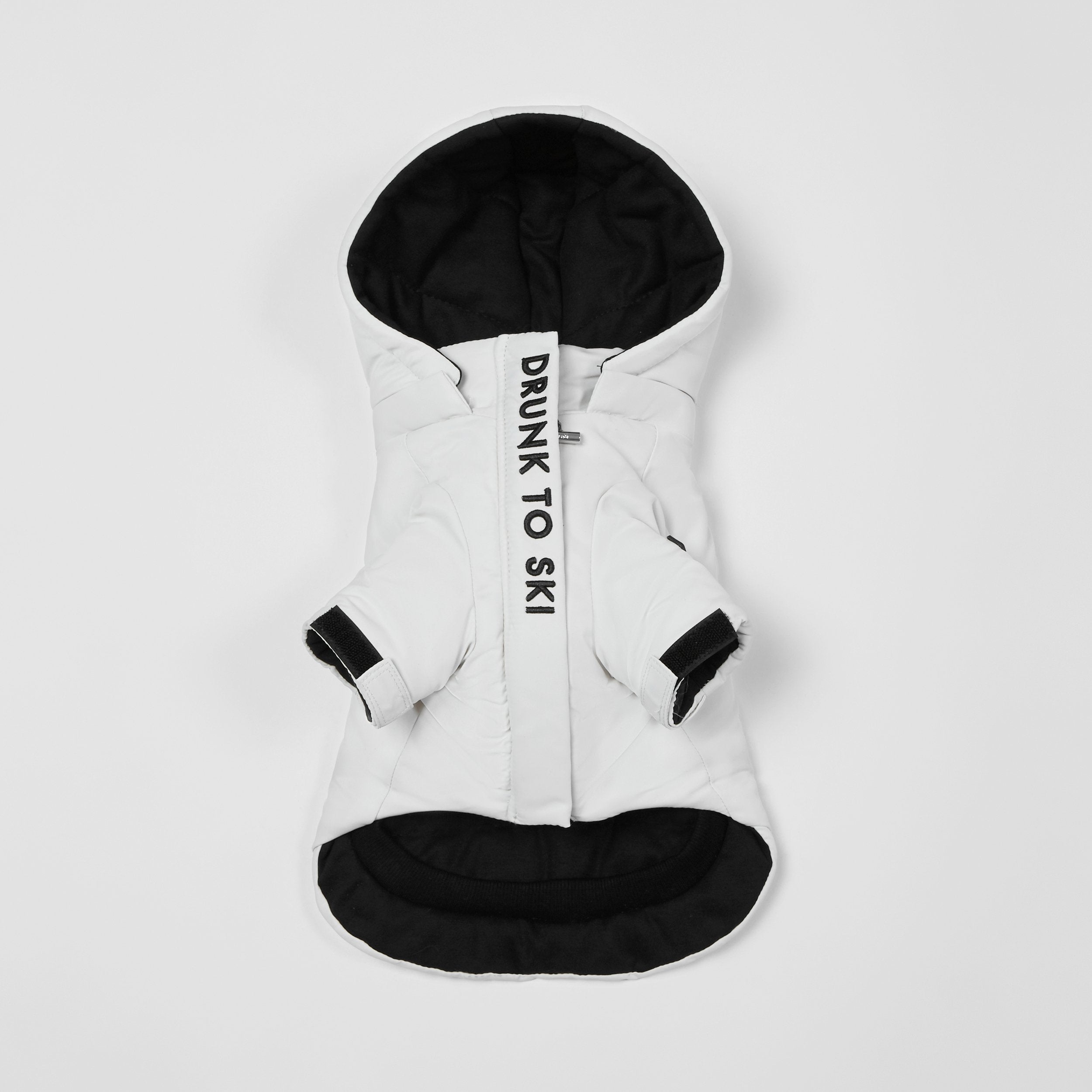 Overglam white puffer ski jacket for dogs