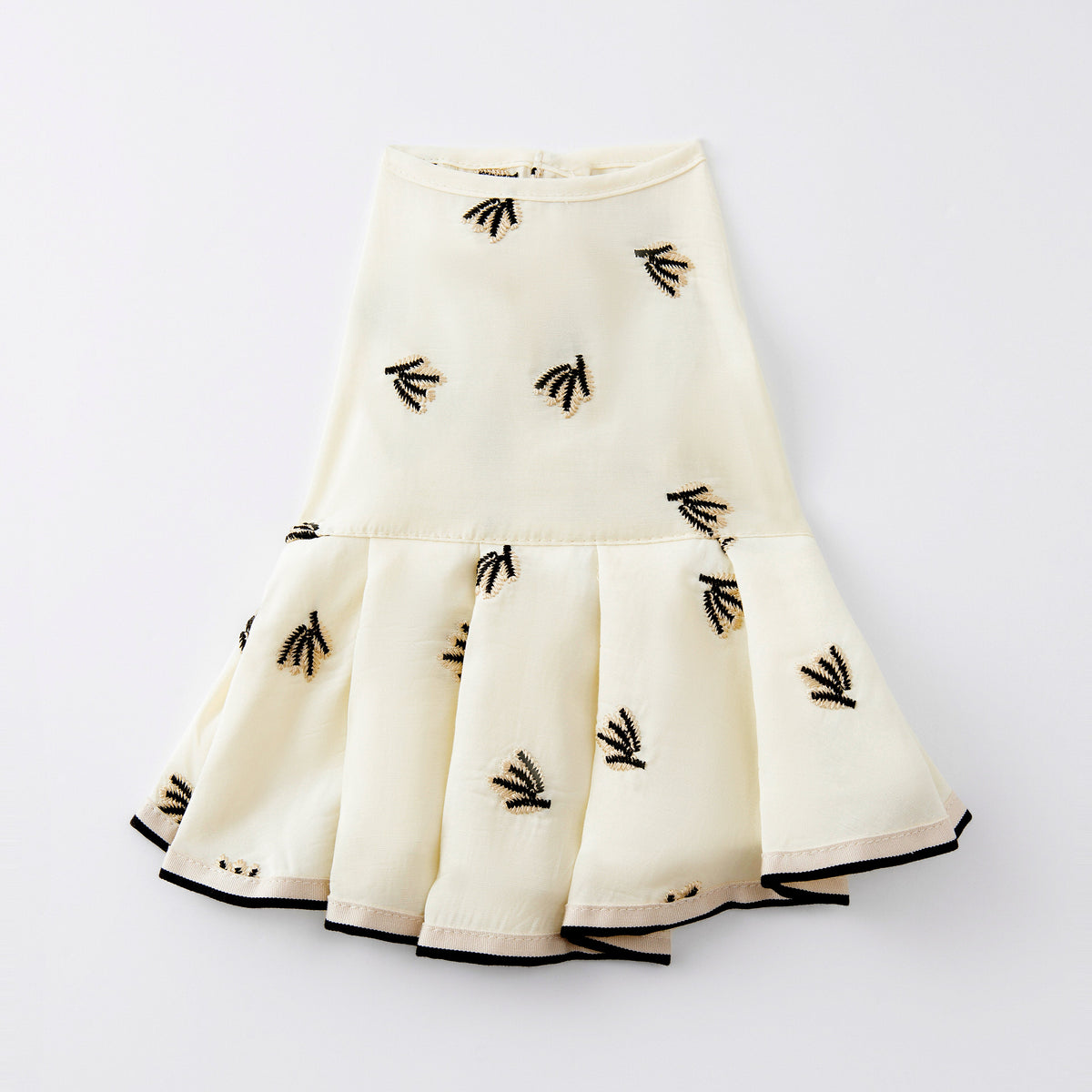 Overglam cream dog dress with contrasting black embroidery