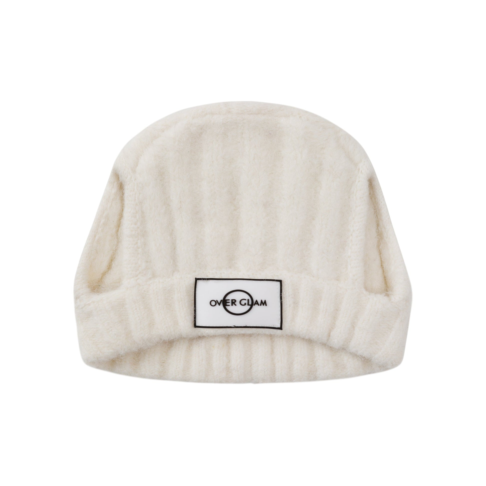 Overglam white striped wool blend hat for dogs