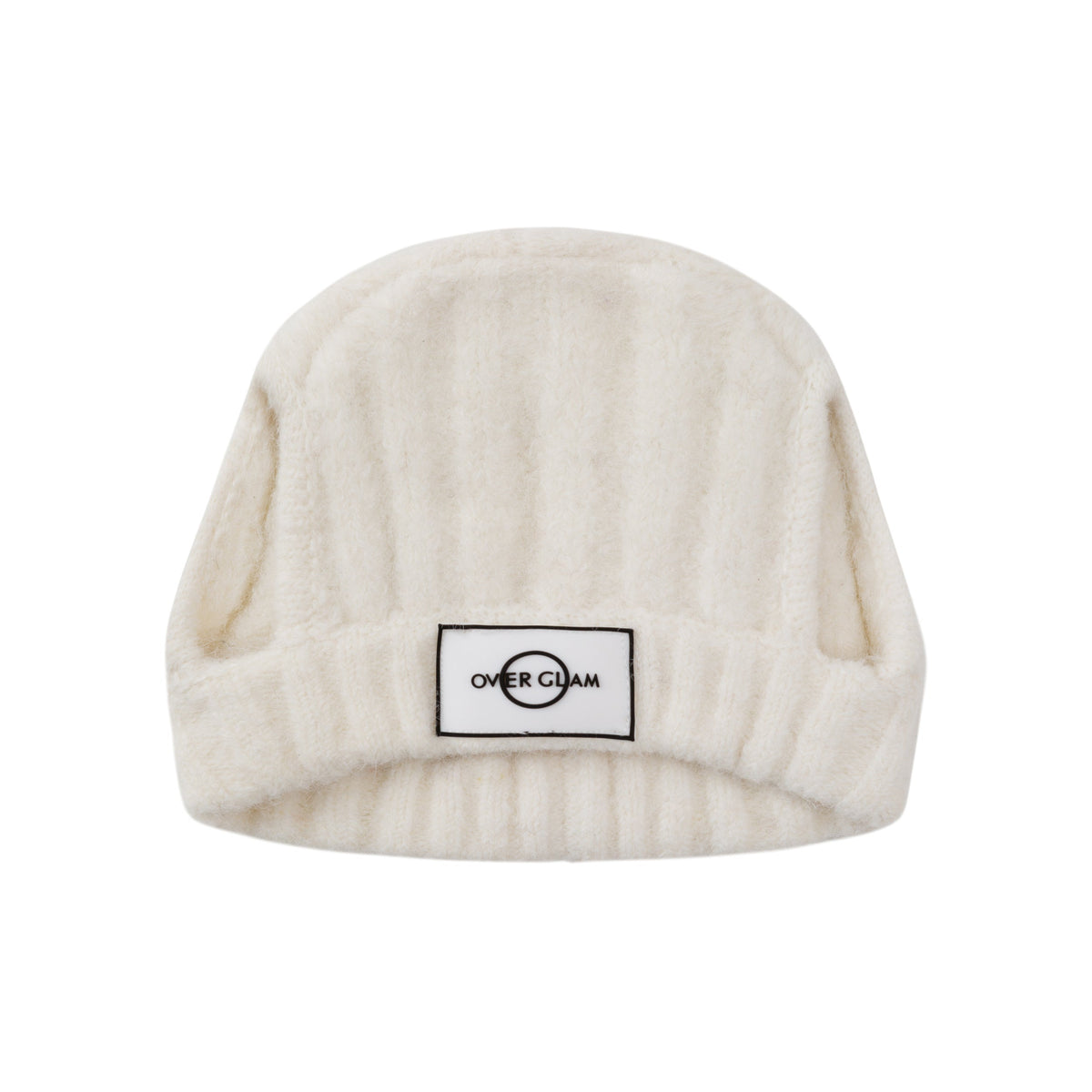 Overglam white striped wool blend hat for dogs