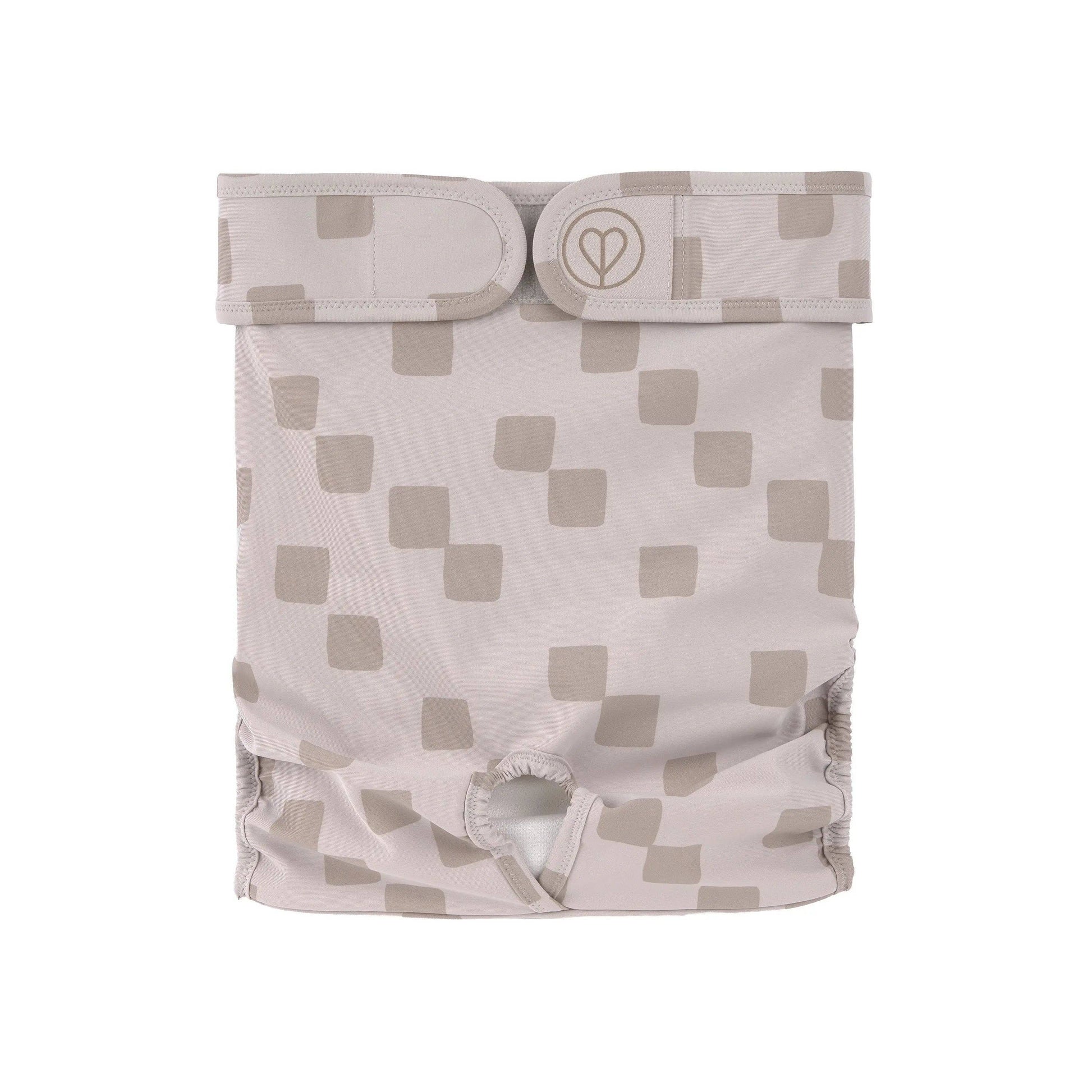 PALOPA Glan Taupe reusable dog diaper designed for female dogs in season and dogs with incontinence.