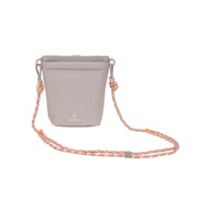 PALOPA Karl taupe dog snack bag with magnetic treat compartment, zipped storage pocket and adjustable shoulder strap.