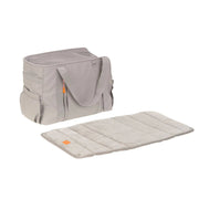 PALOPA Weda taupe dog carrier bag with breathable mesh cover, safety tether and lightweight travel design.