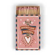 Paddywax A Dopo decorative boxed safety matches in pink Hearts design.