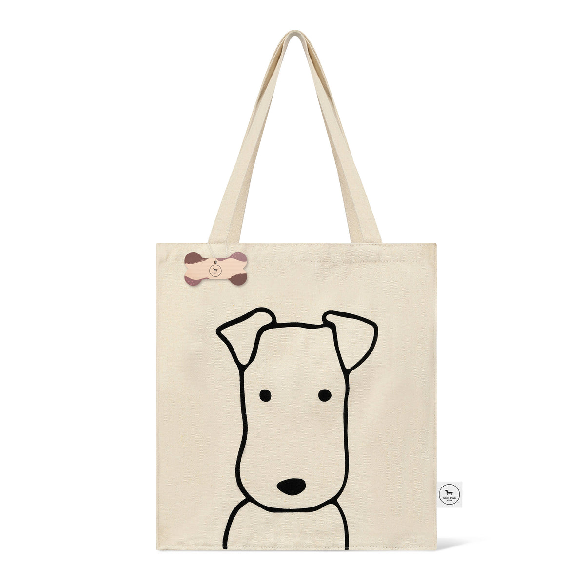 Park Life Designs Charlie organic cotton dog tote bag in Cream.