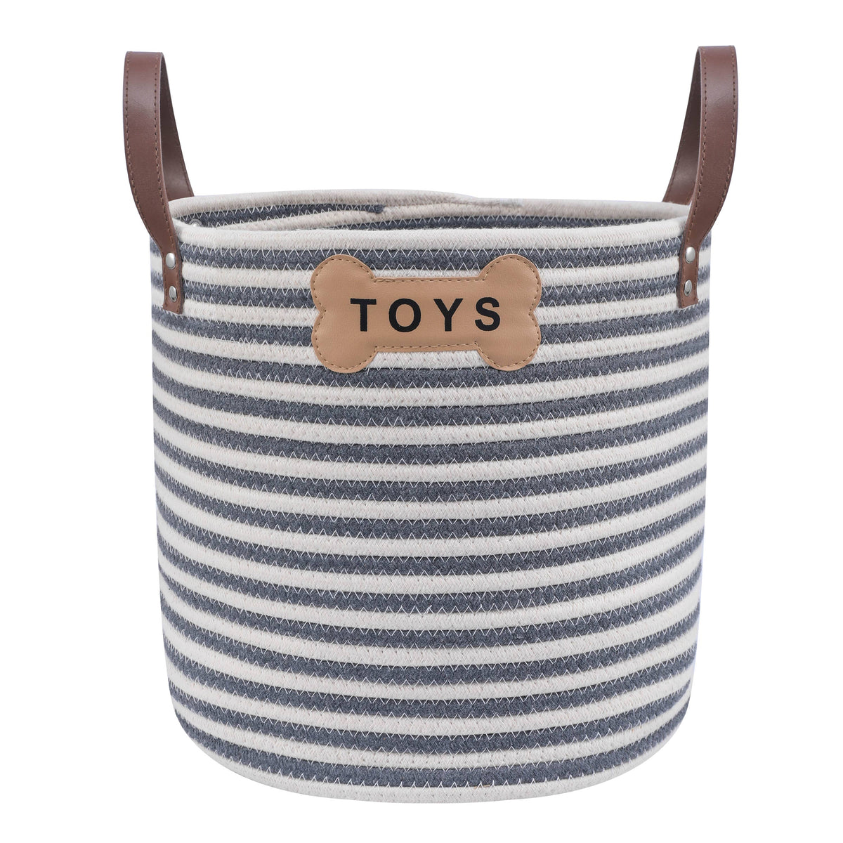 Park Life Designs Sienna organic cotton rope dog toy storage basket.