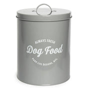 Park Life Designs Wallace grey airtight dog food and treat storage canister.