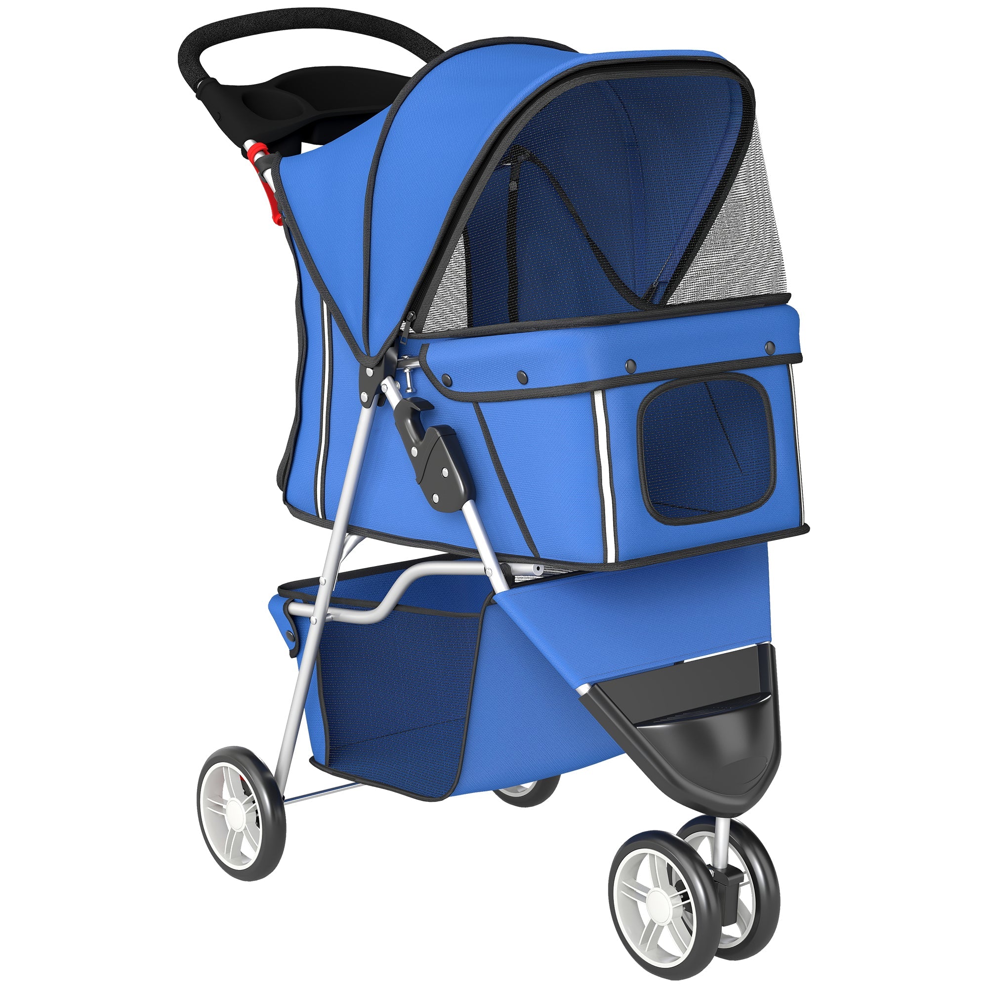 Blue PawHut foldable dog stroller for small dogs under 10kg