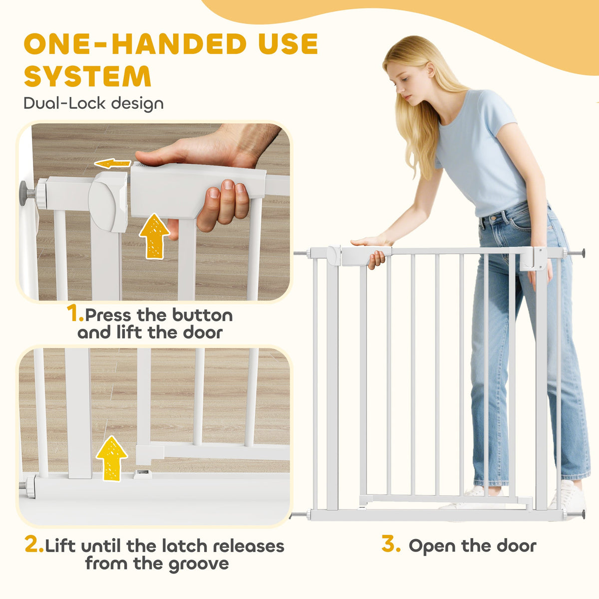 White PawHut dog safety gate installed across a doorway