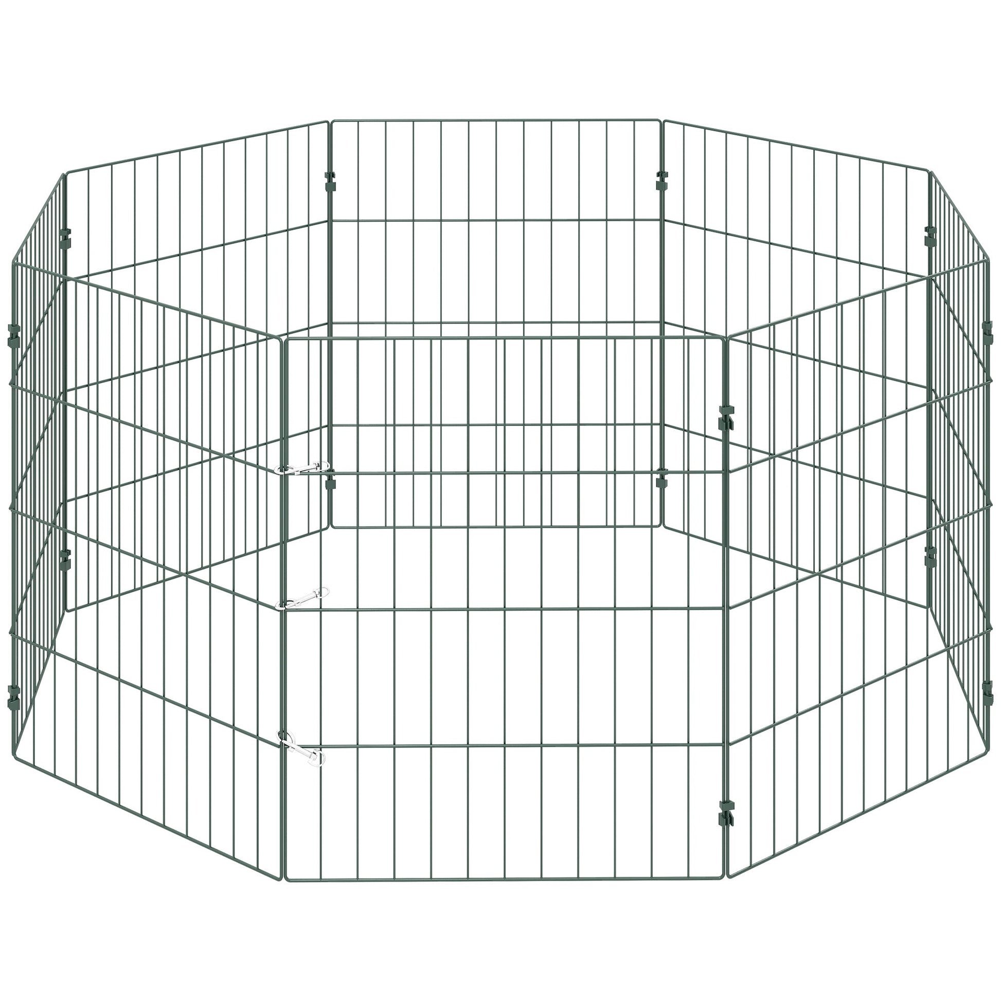 Green PawHut puppy playpen for small dogs and puppies