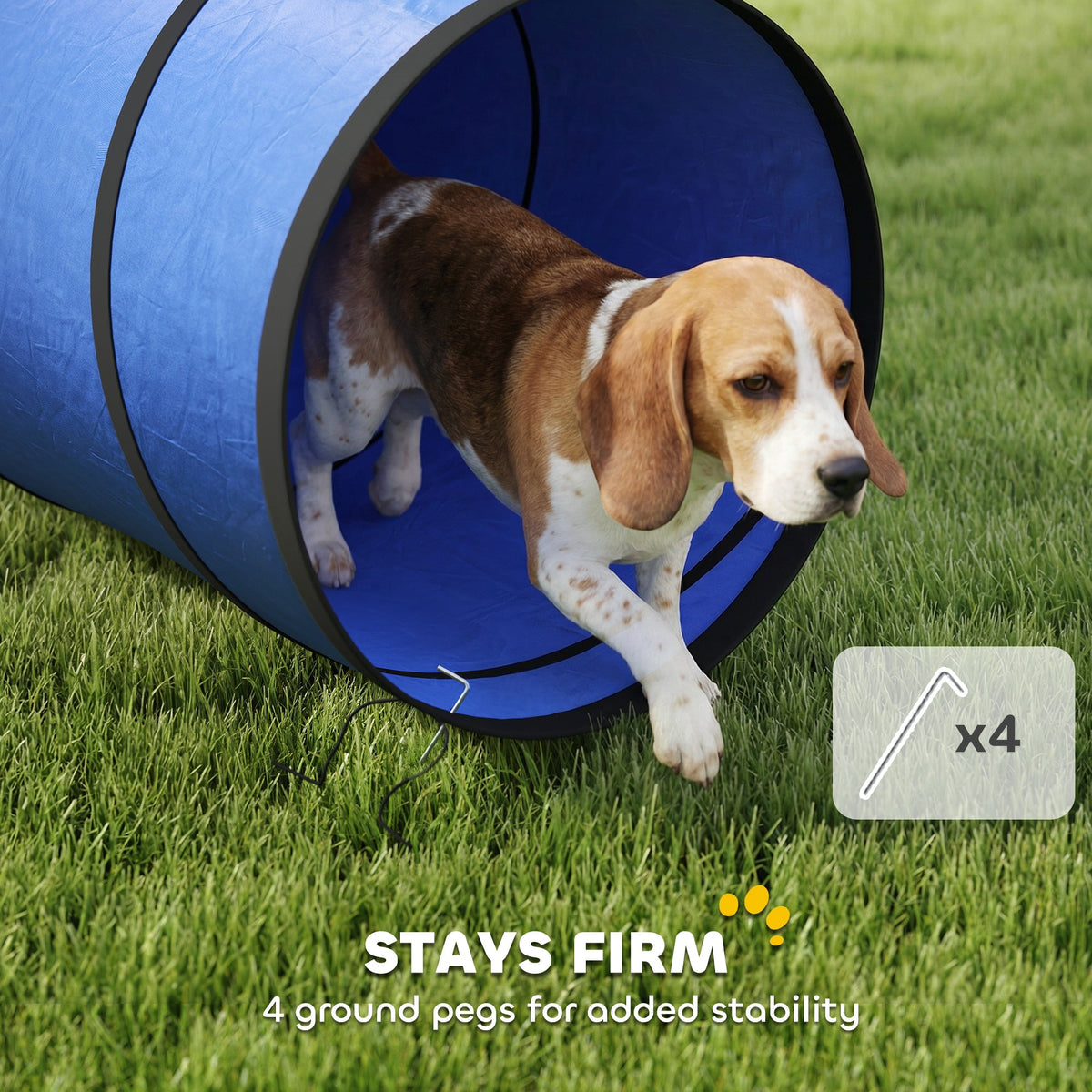 PawHut dog agility tunnel set up for outdoor play