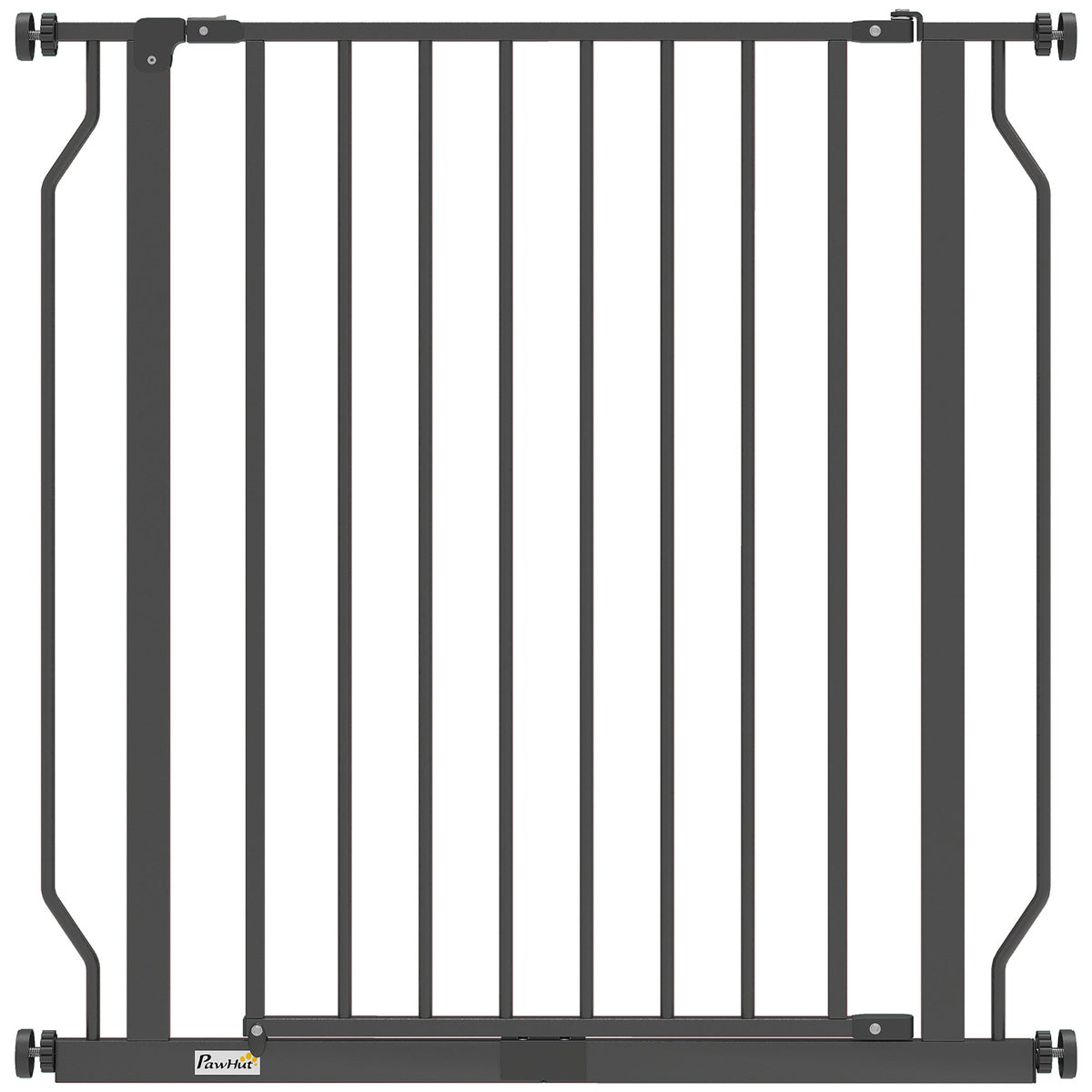 Black PawHut pressure-fit dog safety gate for doorways